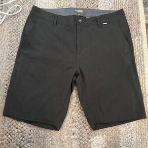 Linksoul Mens Boardwalker AC Golf Shorts Stretch Size 35 Black Gray Activewear